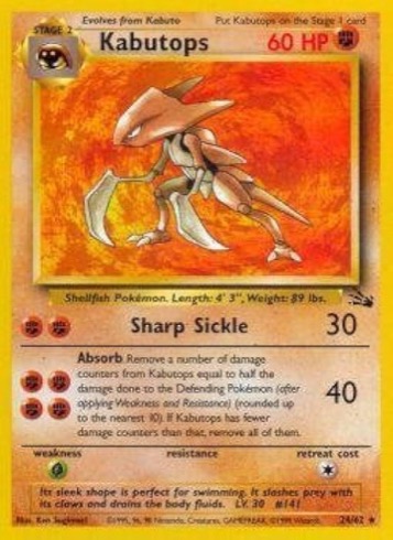 Kabutops 24/62 from Fossil