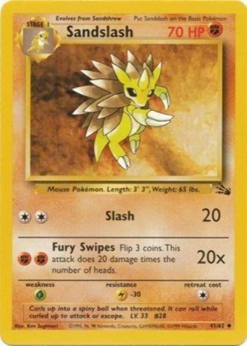 Sandslash 41/62 from Fossil