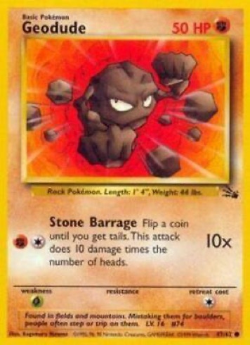 Geodude 47/62 from Fossil