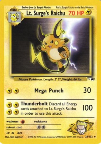 Lt. Surge's Raichu — Gym Heroes #28