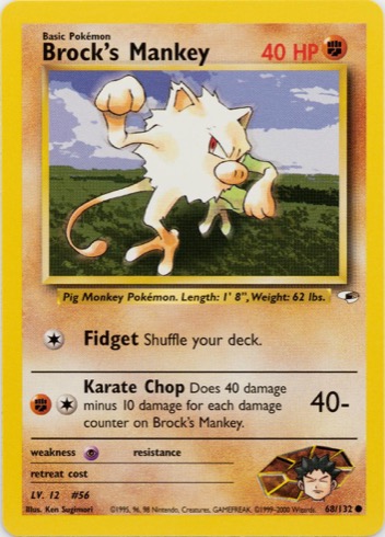 Brock's Mankey 68/132 from Gym Heroes