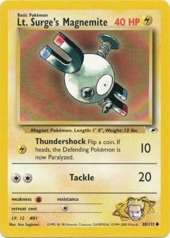 Lt. Surge's Magnemite — Gym Heroes #80