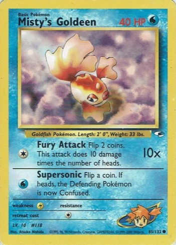 Misty's Goldeen 85/132 from Gym Heroes