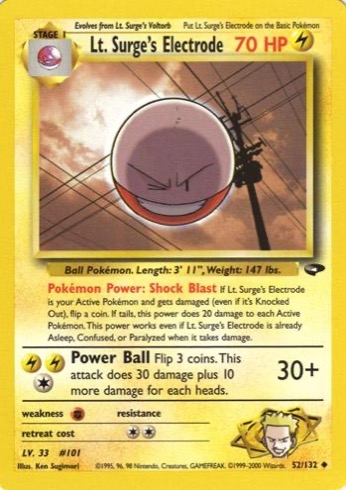 Lt. Surge's Electrode 52/132 from Gym Challenge