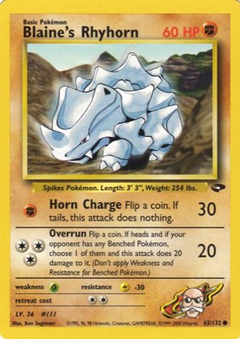 Blaine's Rhyhorn 65/132 from Gym Challenge