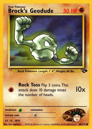 Brock's Geodude 68/132 from Gym Challenge
