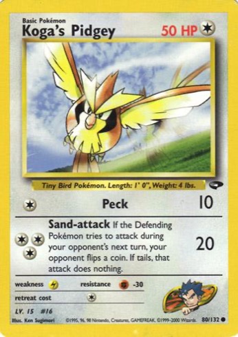 Koga's Pidgey 80/132 from Gym Challenge