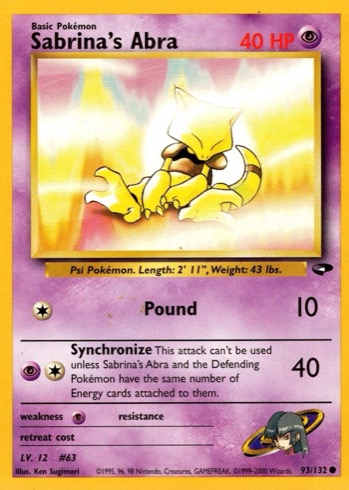 Sabrina's Abra 93/132 from Gym Challenge