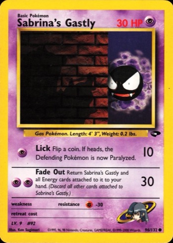 Sabrina's Gastly 96/132 from Gym Challenge