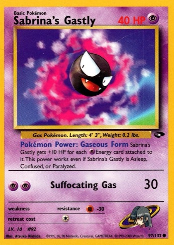 Sabrina's Gastly 97/132 from Gym Challenge
