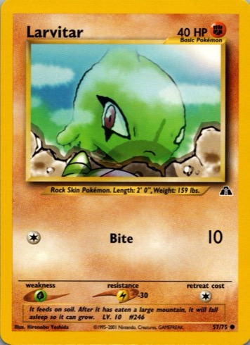 Larvitar 57/75 from Neo Discovery