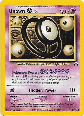 Unown [O] 69/75 from Neo Discovery