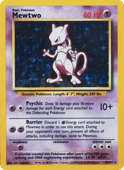 Shadowless Pokémon Cards — Mewtwo