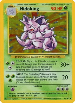 Shadowless Pokémon Cards — Nidoking
