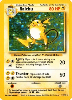 Shadowless Pokémon Cards — Raichu