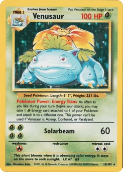 Shadowless Pokémon Cards — Venusaur