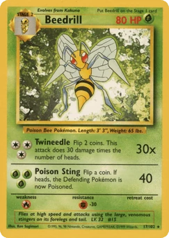 Shadowless Pokémon Cards — Beedrill