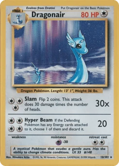 Shadowless Pokémon Cards — Dragonair