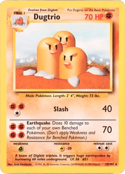 Shadowless Pokémon Cards — Dugtrio