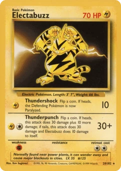 Shadowless Pokémon Cards — Electabuzz