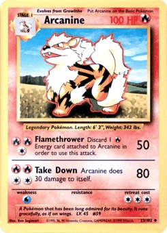 Shadowless Pokémon Cards — Arcanine