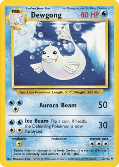 Shadowless Pokémon Cards — Dewgong