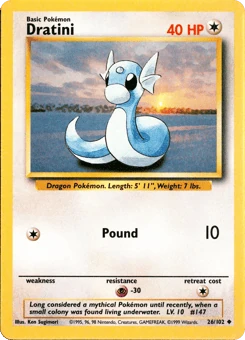 Shadowless Pokémon Cards — Dratini