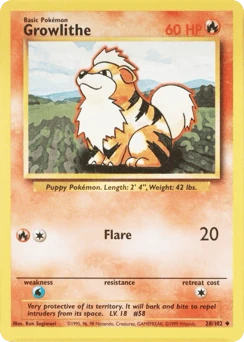 Shadowless Pokémon Cards — Growlithe