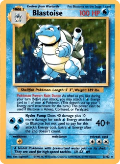 Shadowless Pokémon Cards — Blastoise