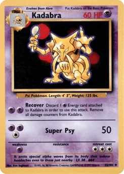Shadowless Pokémon Cards — Kadabra