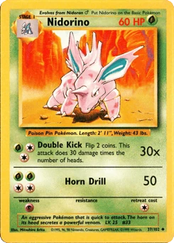 Shadowless Pokémon Cards — Nidorino