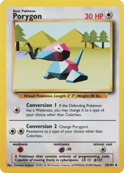 Shadowless Pokémon Cards — Porygon