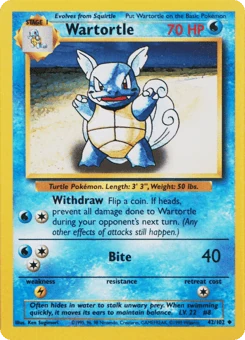 Shadowless Pokémon Cards — Wartortle