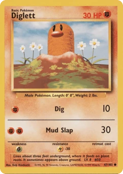 Shadowless Pokémon Cards — Diglett