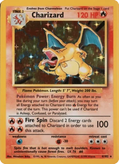 Shadowless Pokémon Cards — Charizard
