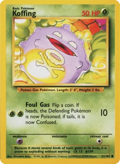 Shadowless Pokémon Cards — Koffing