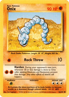 Shadowless Pokémon Cards — Onix