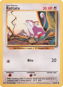 Shadowless Pokémon Cards — Rattata