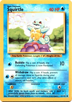 Shadowless Pokémon Cards — Squirtle