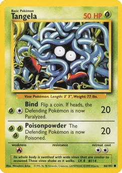 Shadowless Pokémon Cards — Tangela