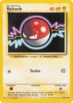 Shadowless Pokémon Cards — Voltorb