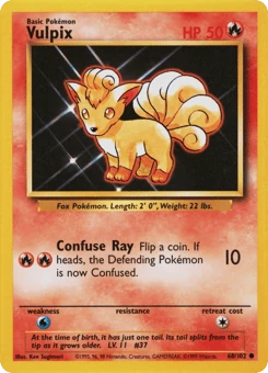 Shadowless Pokémon Cards — Vulpix