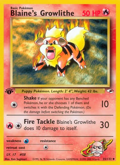 Blaine's Growlithe Gym Heroes #35