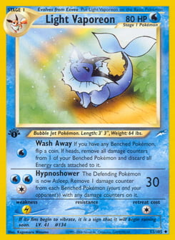 Light Vaporeon Neo Destiny #52