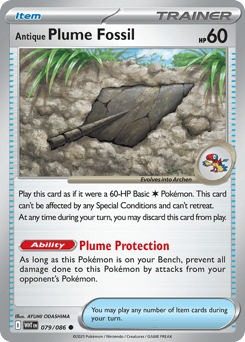 Antique Plume Fossil White Flare #79