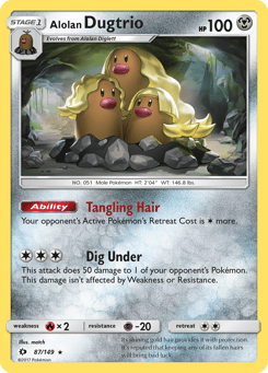 Alolan Dugtrio Sun & Moon #87