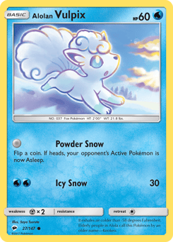 Alolan Vulpix Burning Shadows #27