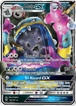 Alolan Muk-GX Burning Shadows #84