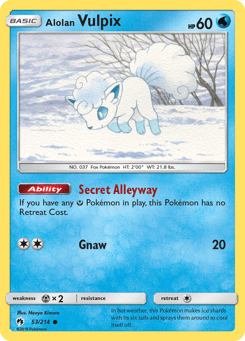 Alolan Vulpix Lost Thunder #53
