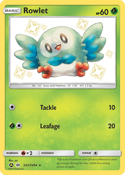 Rowlet Hidden Fates Shiny Vault #SV2